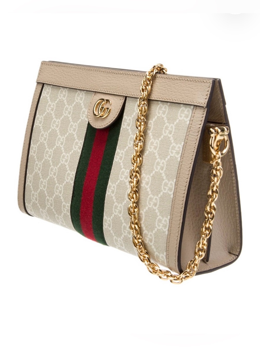 Rare GG Supreme Gucci Ophedia Light Brown Chain Bag